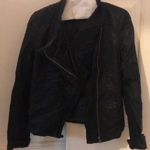 black leather jacket